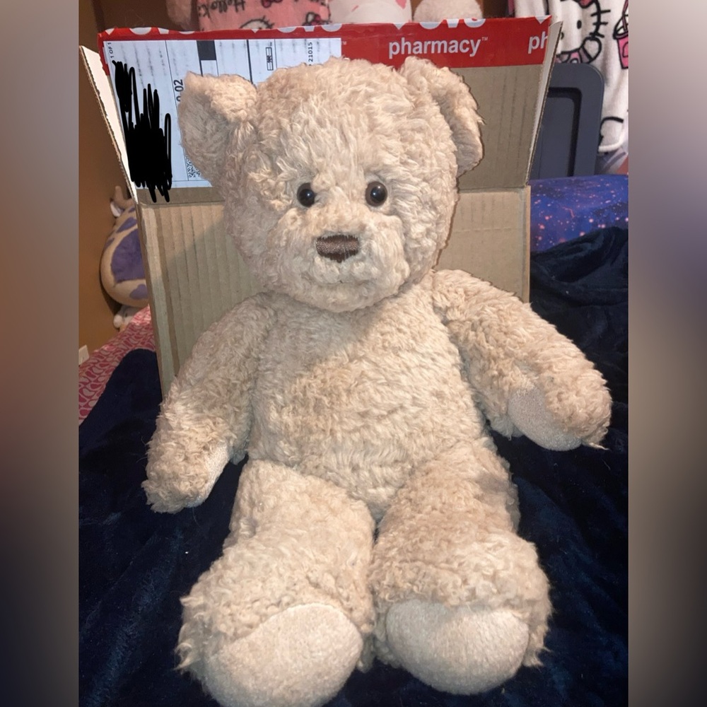 BAB Build A Bear Teddy Bear Plush Tan Brown Curly Cuddly Stuffed Animal 17" 2021